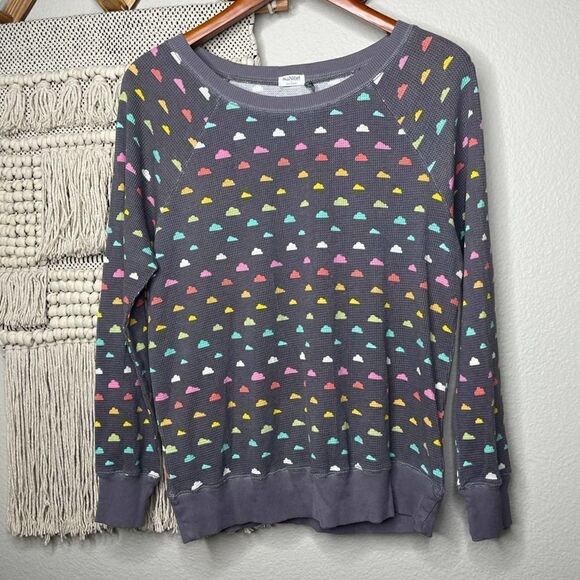 Hello Nite Gray Rainbow Cloud Print Thermal Shirt - Picture 2 of 5